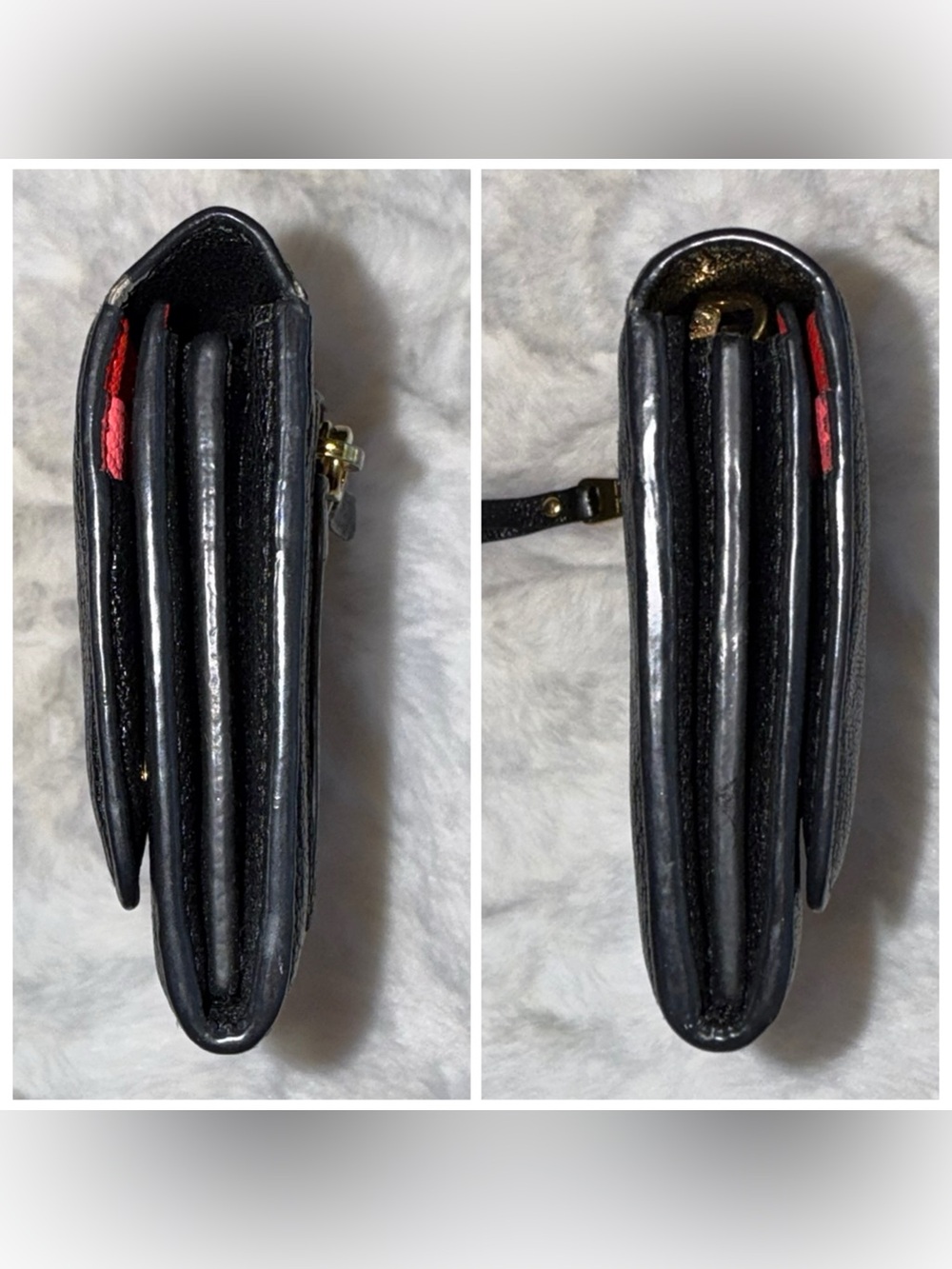 Miu Miu Black Leather Continental Flap Wallet with Gold Logo - Picture 5 of 14